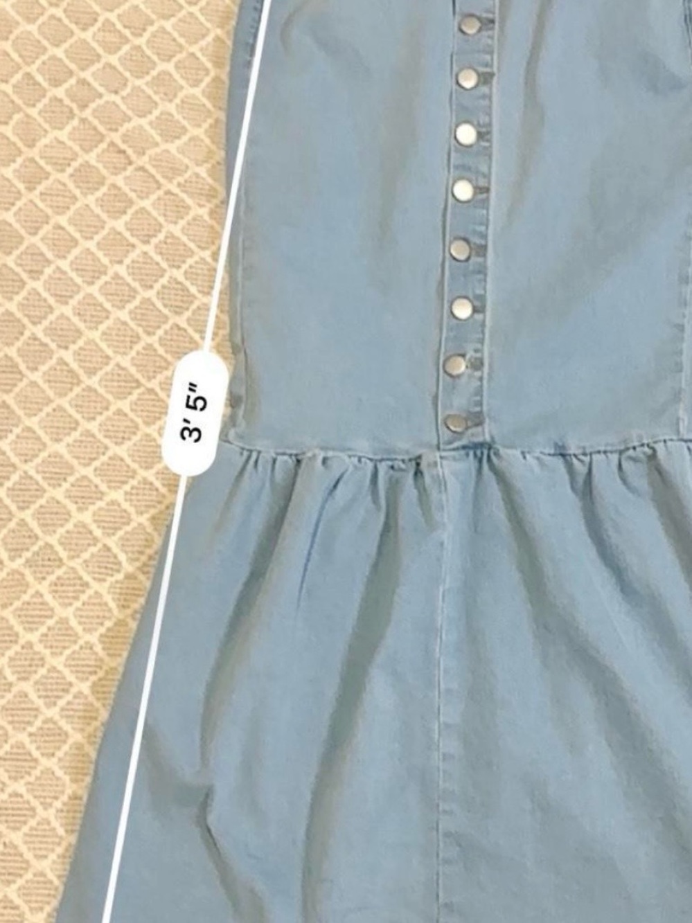 SHEIN Light Blue Denim Mermaid Midi Skirt with Button Front size S - Picture 7 of 9